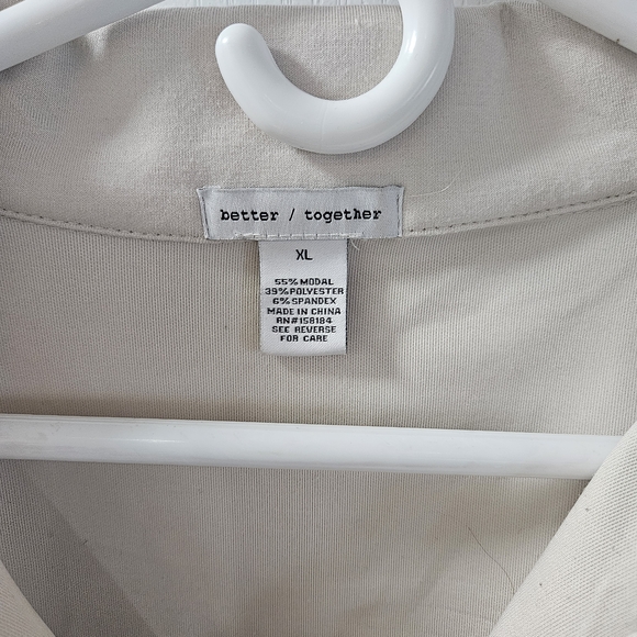 Women's Beige Collared Sweatshirt - Picture 3 of 3